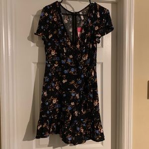 Floral front tie summer dress